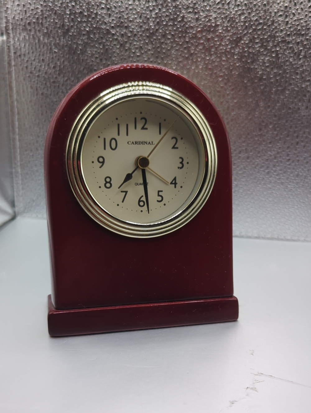 Maroon Table Clock - Classic Mantel Decor Accent